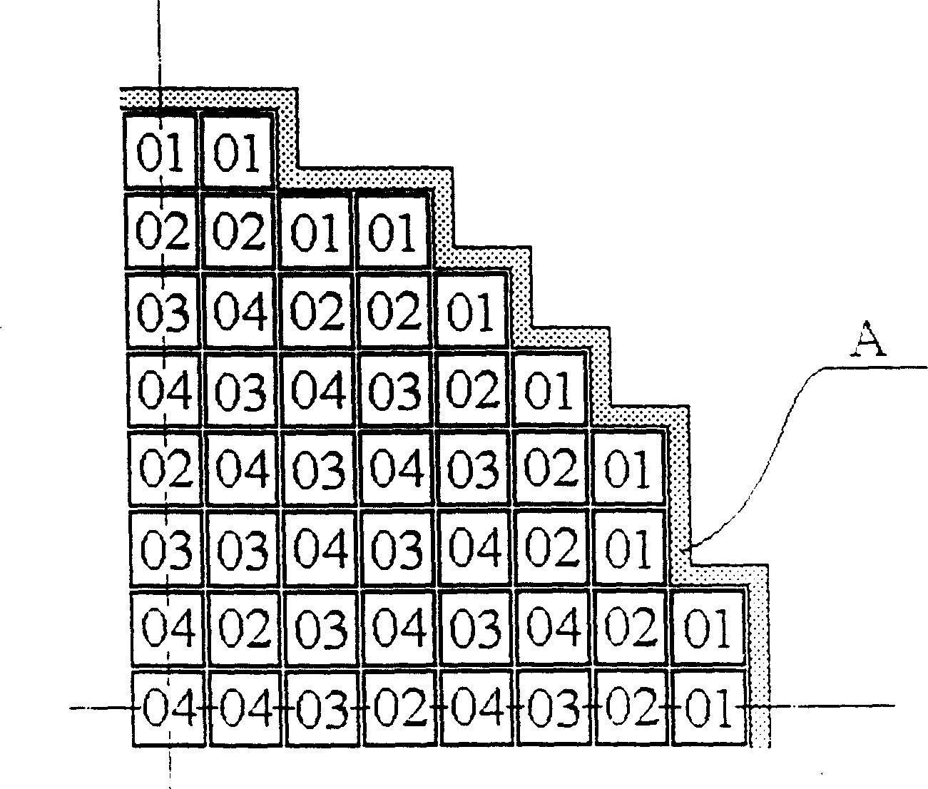 Method of distribution and refuelling of core fual of light water type middle-small reactor