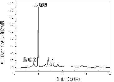 Method for separating and purifying five purine and pyrimidine bases from trichosanthes bark