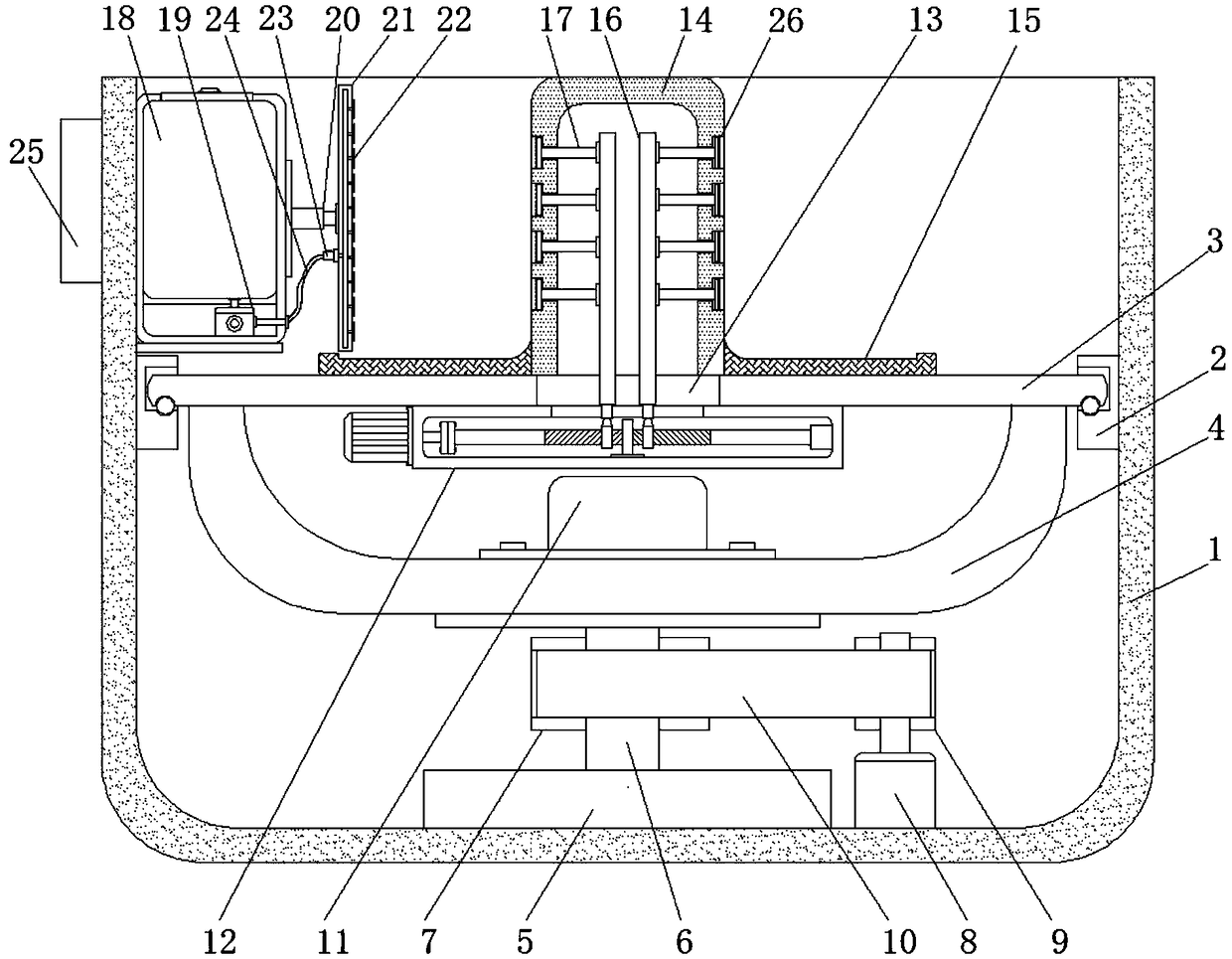 Round hollow pipe outer side wall paint spraying device