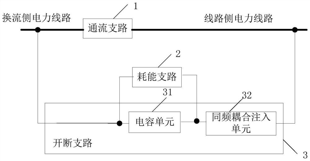 Same-frequency coupling injection type direct current circuit breaker and control method thereof