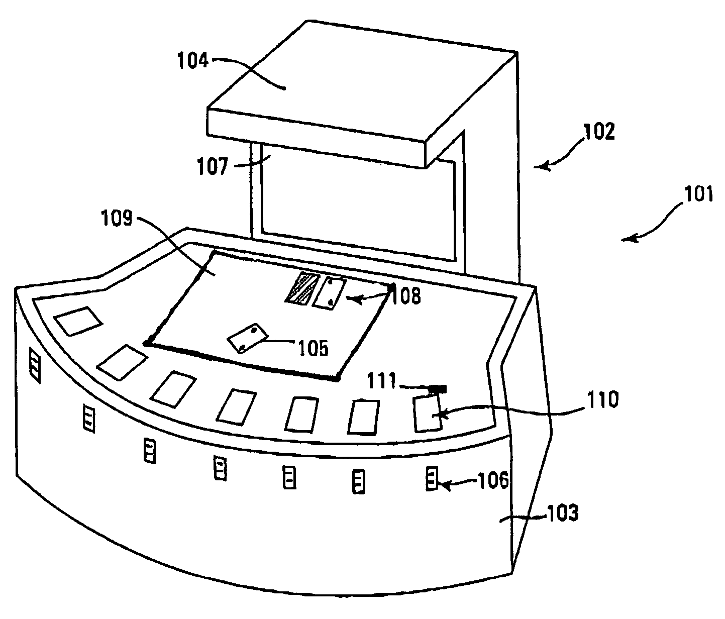 Interactive simulated stud poker apparatus and method