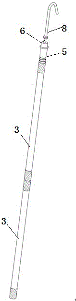 Portable ground wire connection device for substation and use method