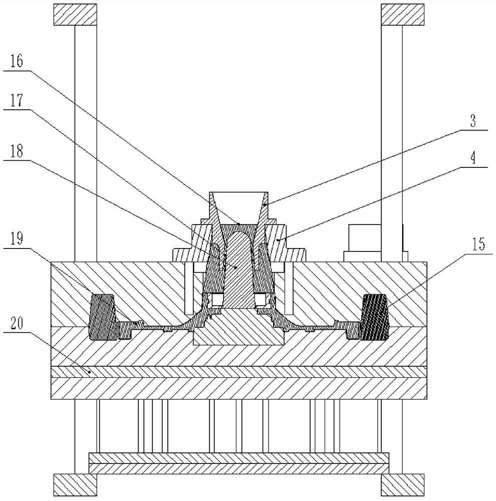 Gravity casting mold for end cover of new energy water cooling motor shell and casting process thereof