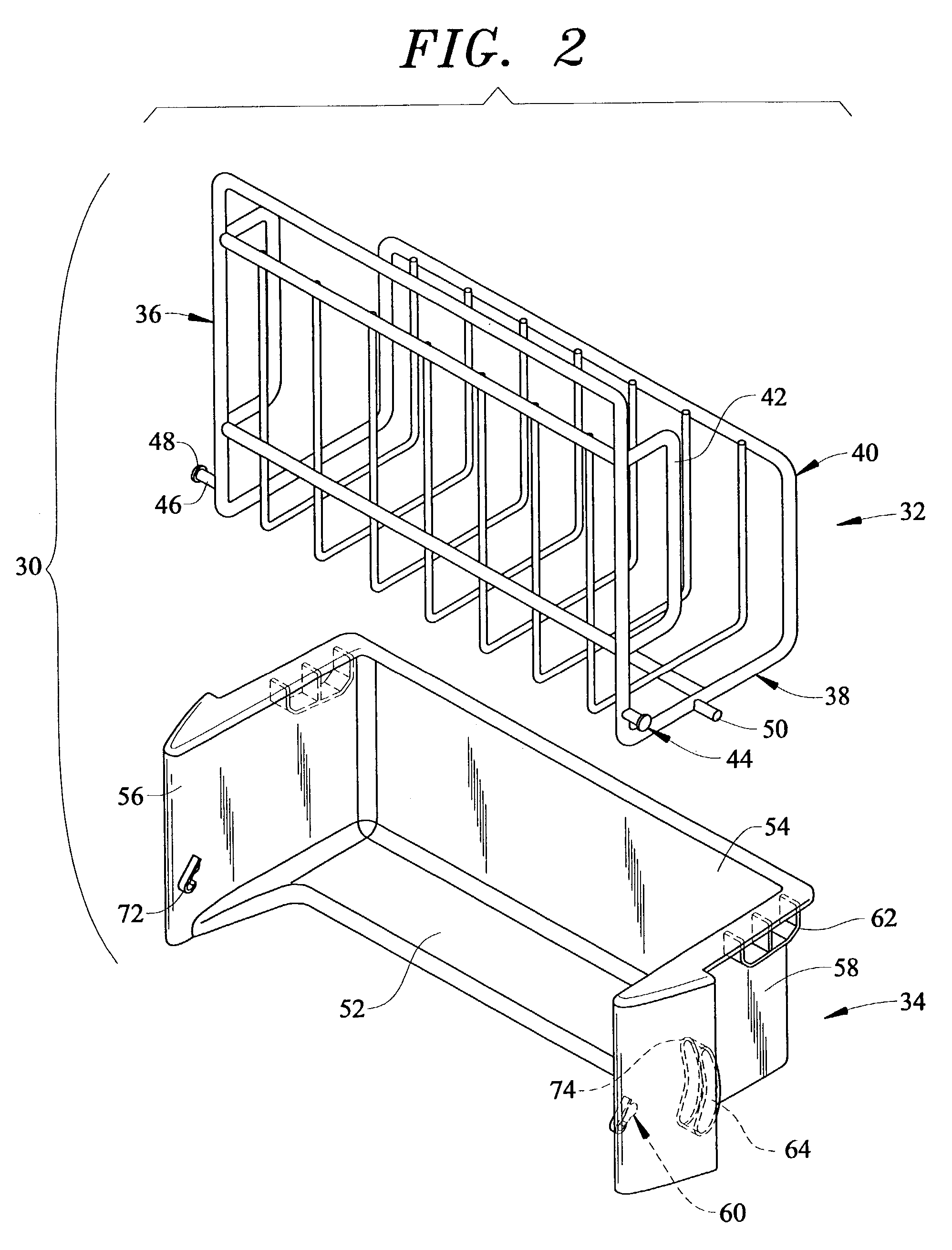 Tilt-out and pick-off basket assembly for a refrigerator door