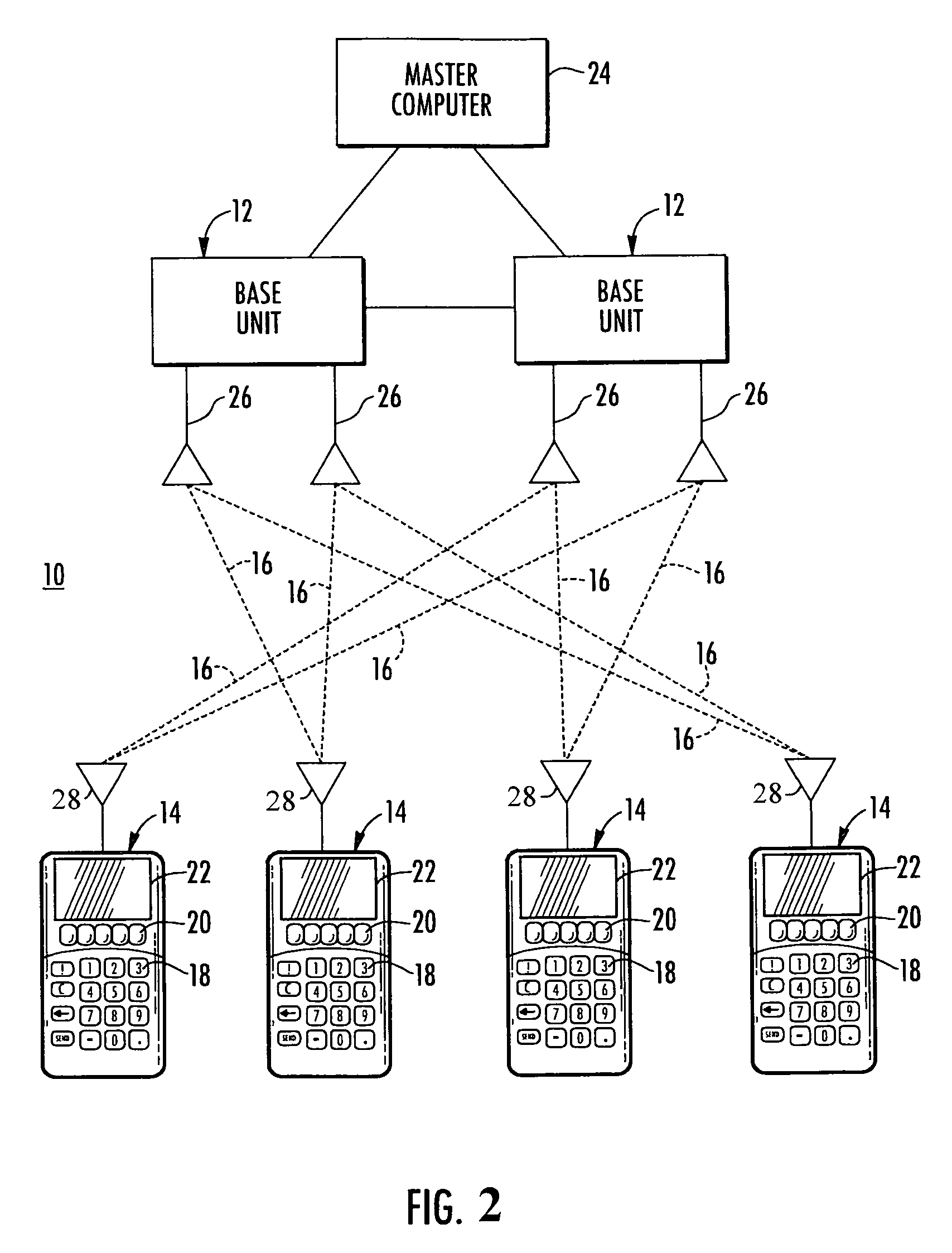 Wireless polling system using spread-spectrum communication