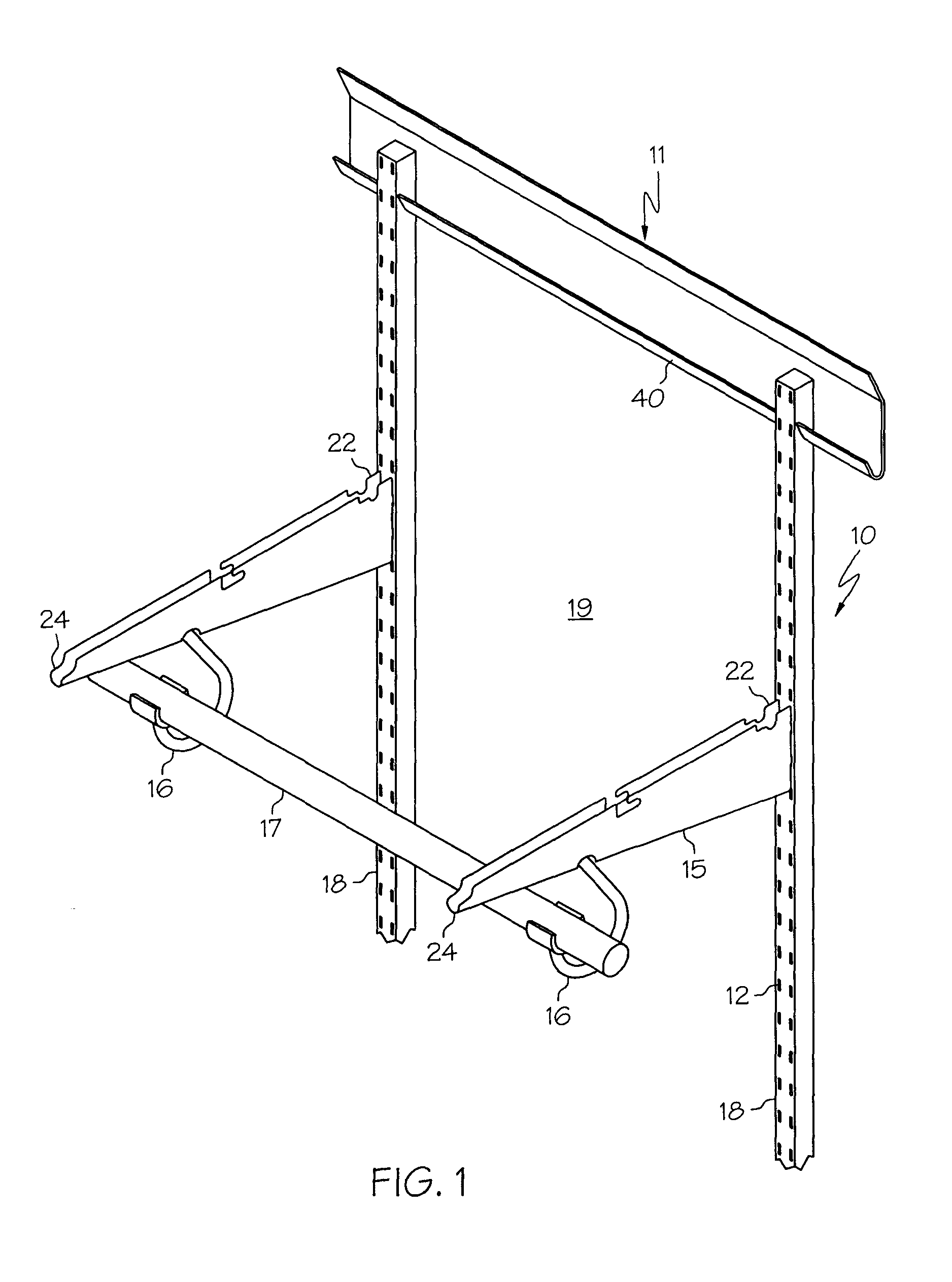 Support assembly for a hanger bar