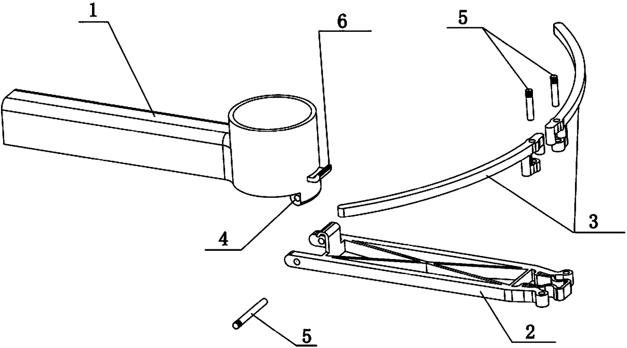 Split type folding propeller protection frame and application method thereof