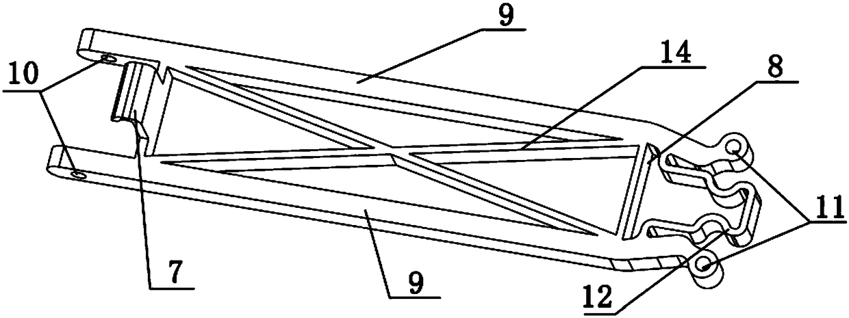 Split type folding propeller protection frame and application method thereof