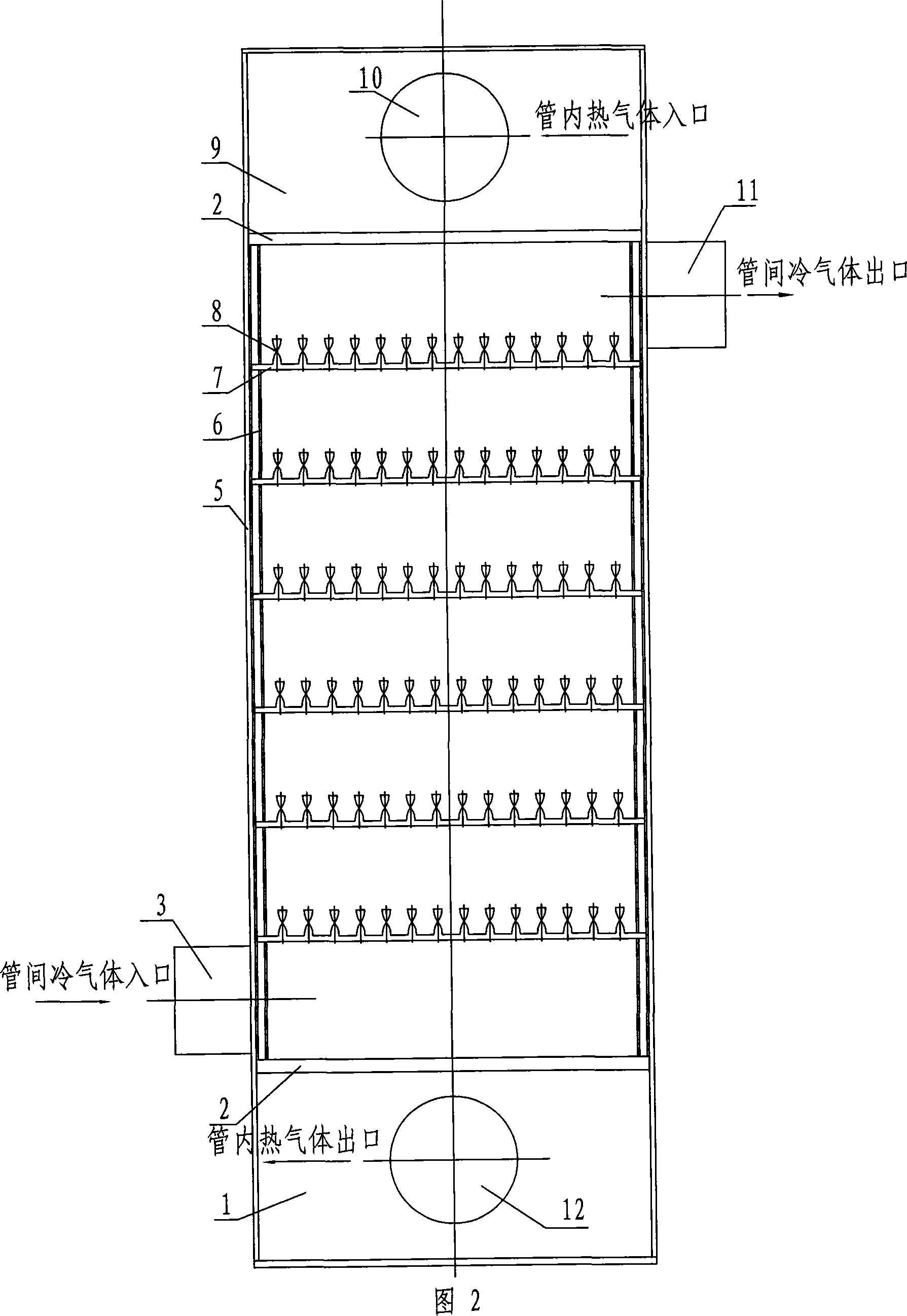 Rectangular tube bundle heat exchanger adopting swirl plate support and its intensified heat-conduction method