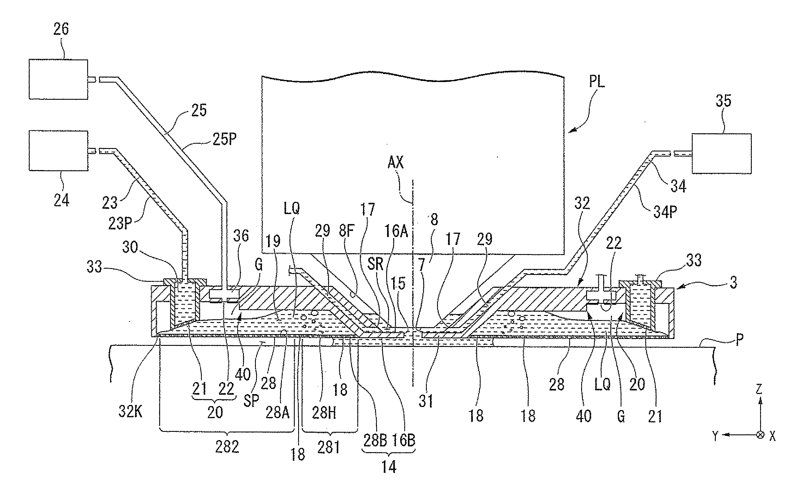 Liquid immersion member, immersion exposure apparatus, liquid recovering method, device fabricating method, program, and storage medium