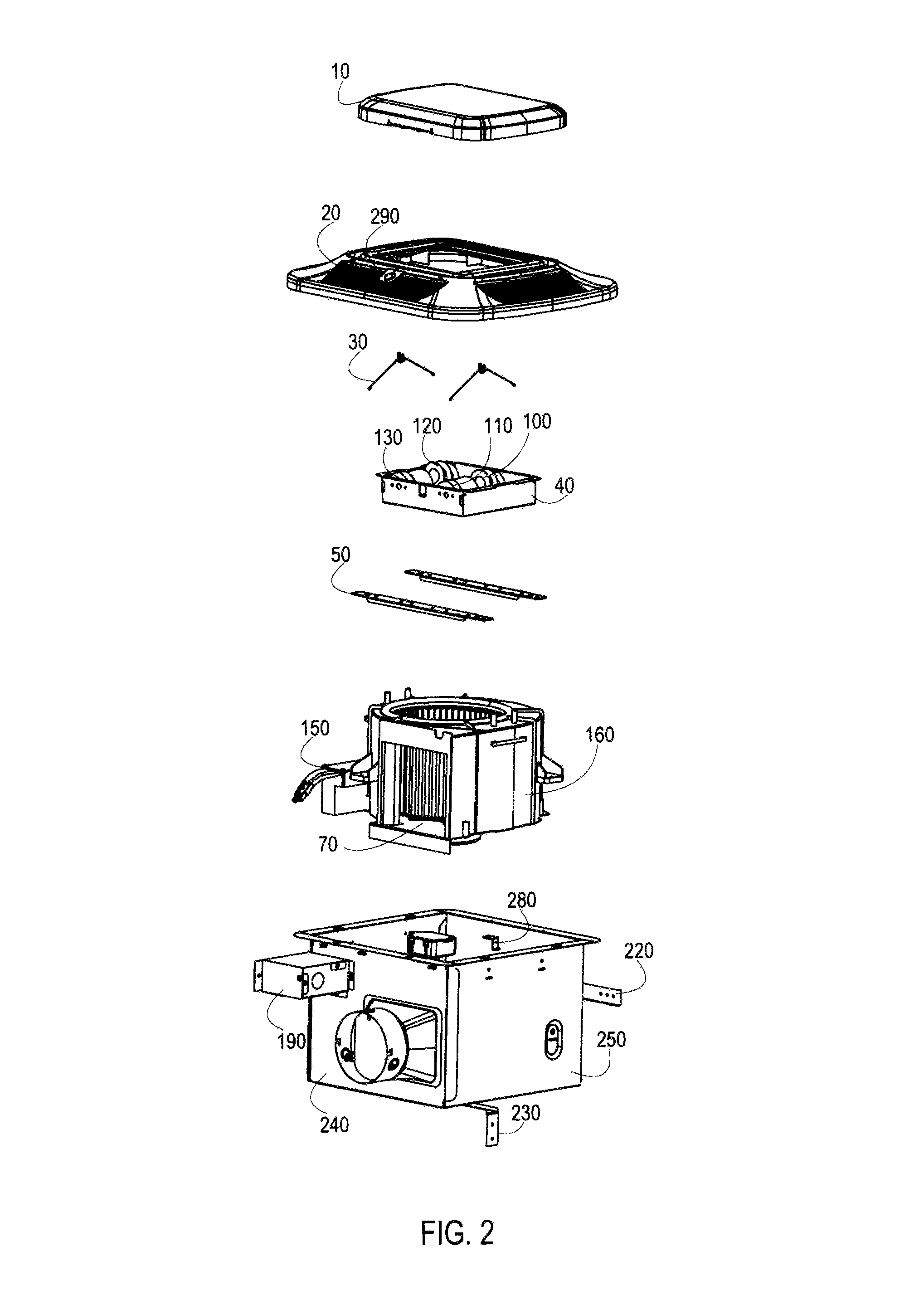 110 CFM bath fan with and without light