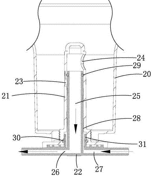 Water dispenser with inverted bottom-mounted water bottle