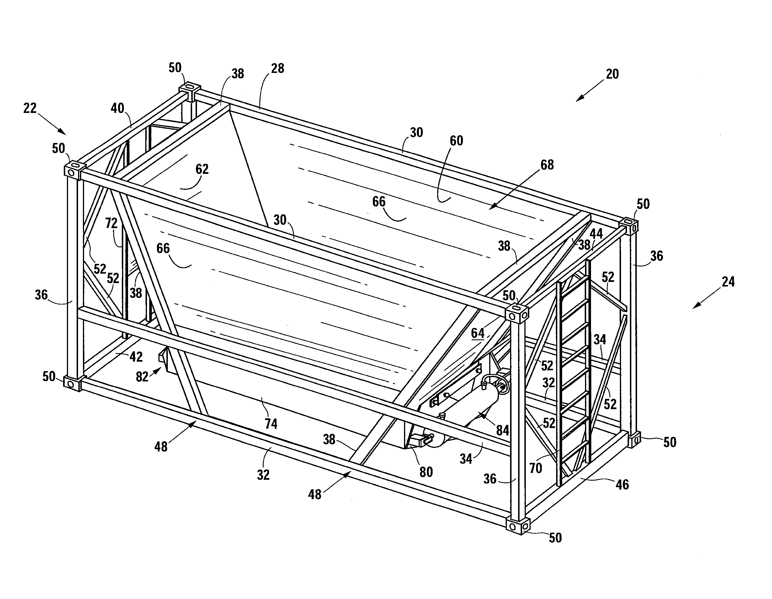 Belly-Dump Intermodal Cargo Container