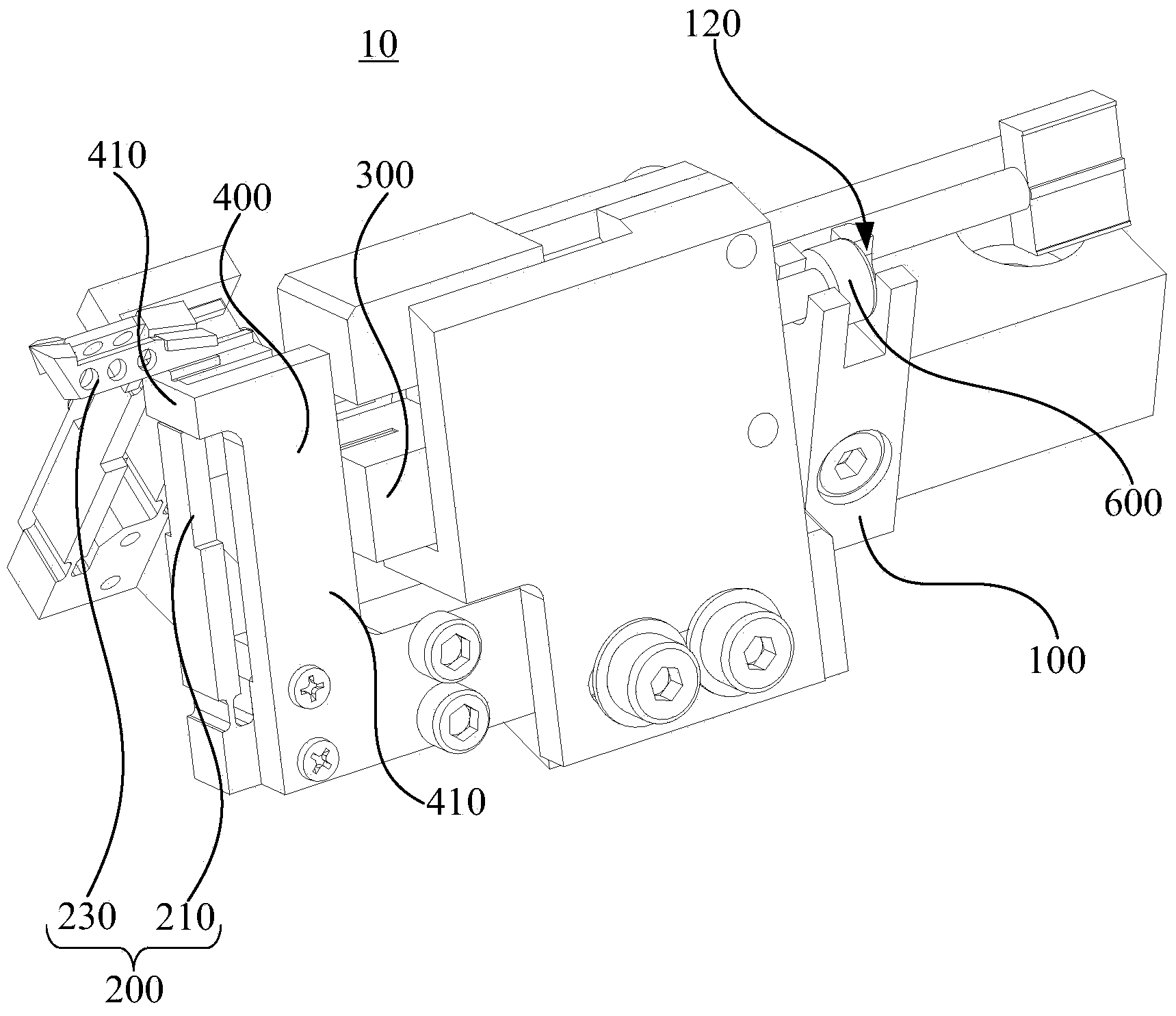 Four-line test probe device and application method thereof