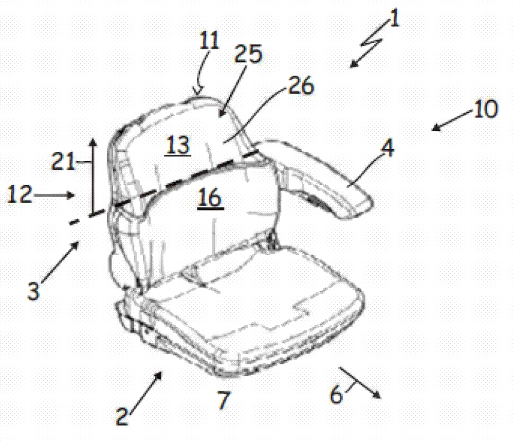 Vehicle seat with side support element