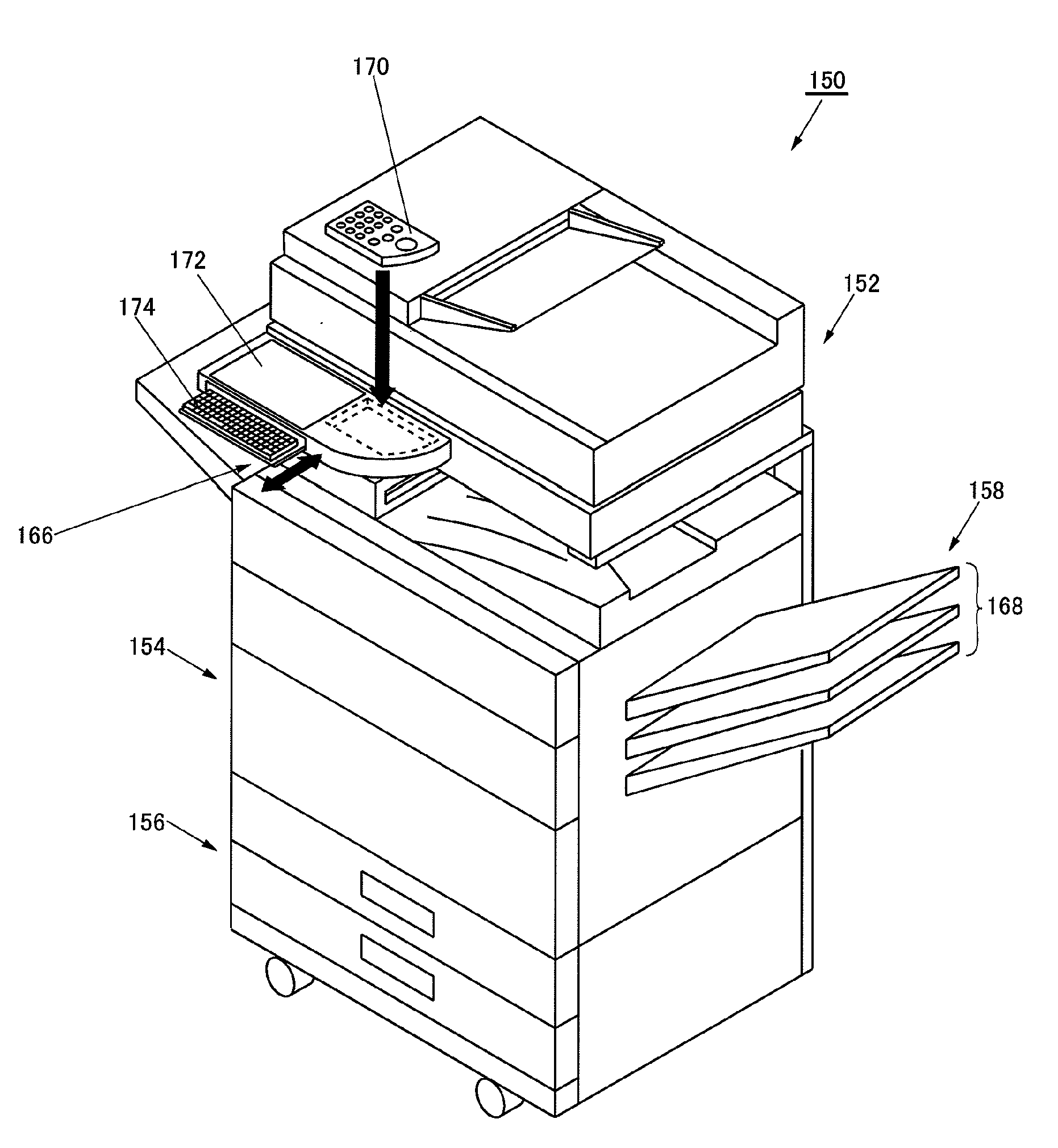 Operation console, electronic equipment and image processing apparatus with the console, and operation method