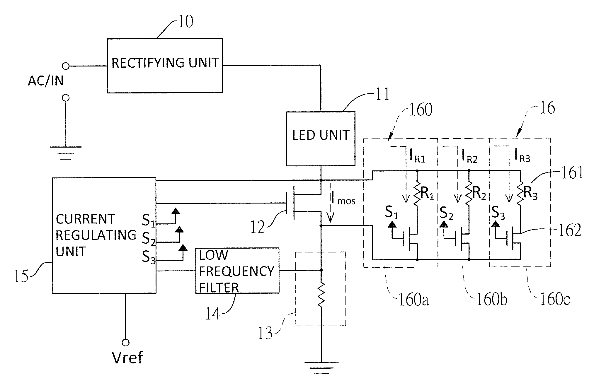 LED AC driving circuit capable of adjusting operating voltage