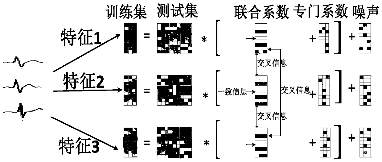 Electrocardio signal identification method and system based on multi-feature sparse representation