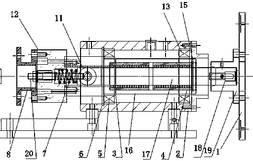 Combined-type horizontal grinding head device for electrolytic copper foil cathode roller