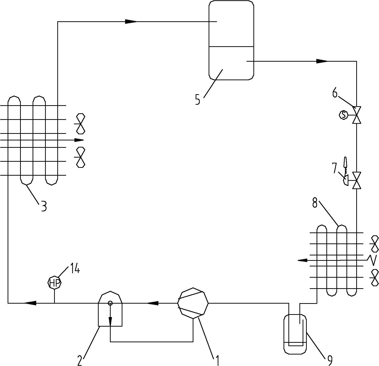 Condensation temperature-adjusting refrigeration system