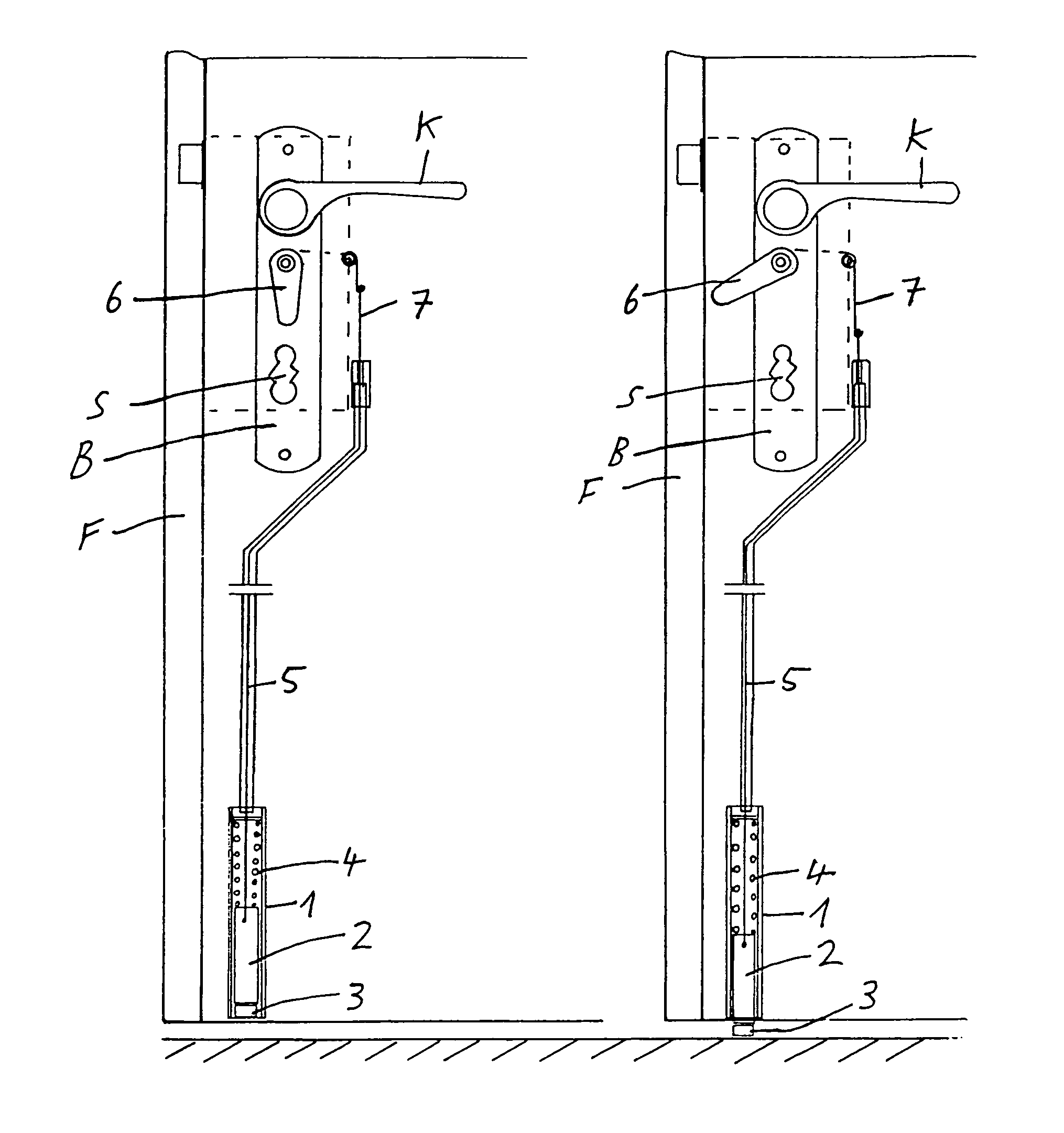 Door panel integrated door stopper with operating mechanism integrated into the door lock housing