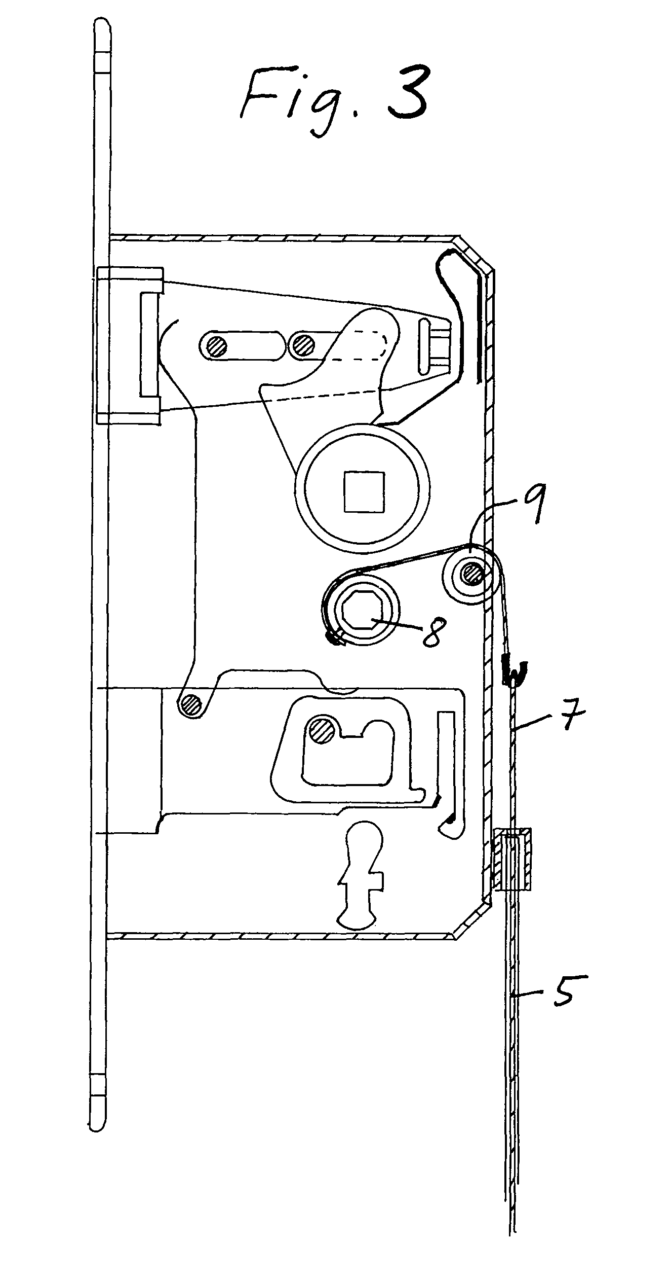 Door panel integrated door stopper with operating mechanism integrated into the door lock housing