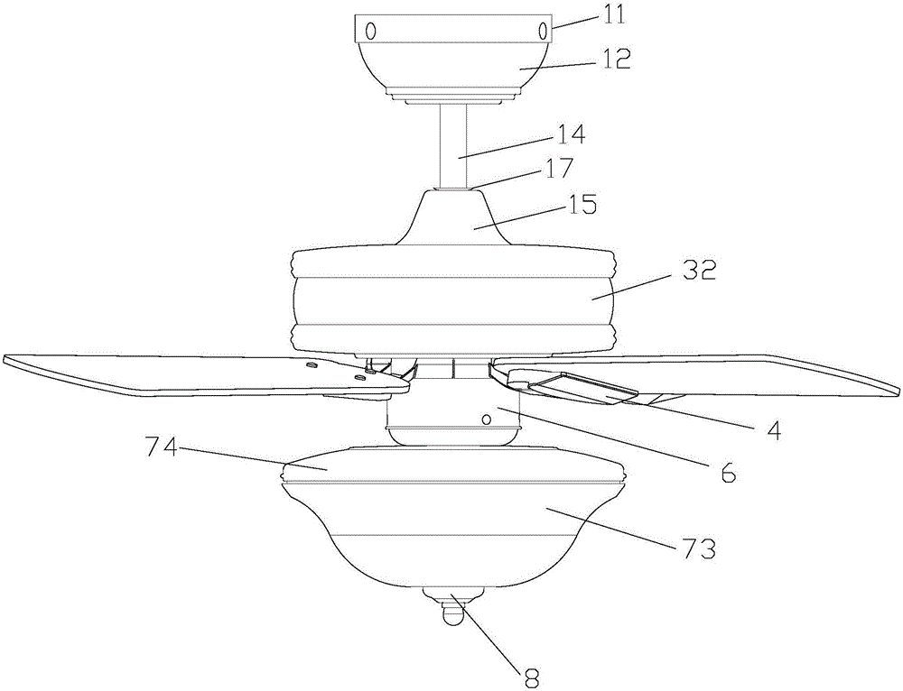 A multifunctional waterproof ceiling fan