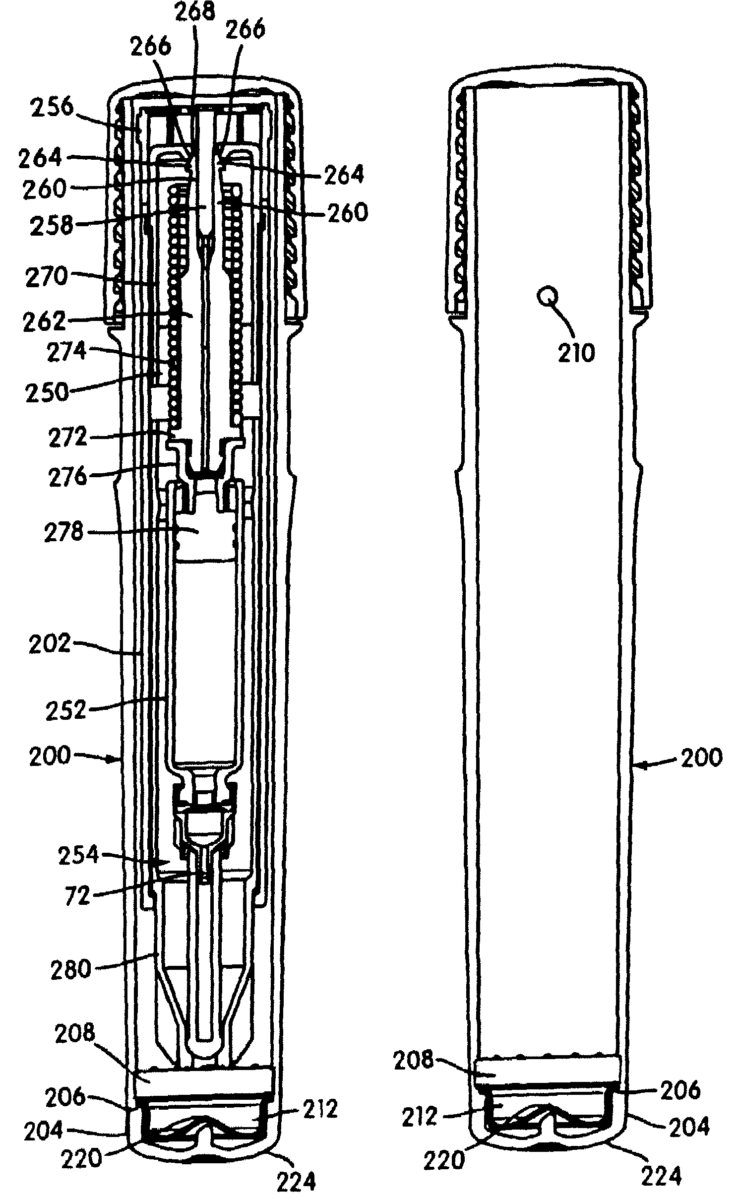 Container for medicament automatic injector and automatic injector adapted therefor