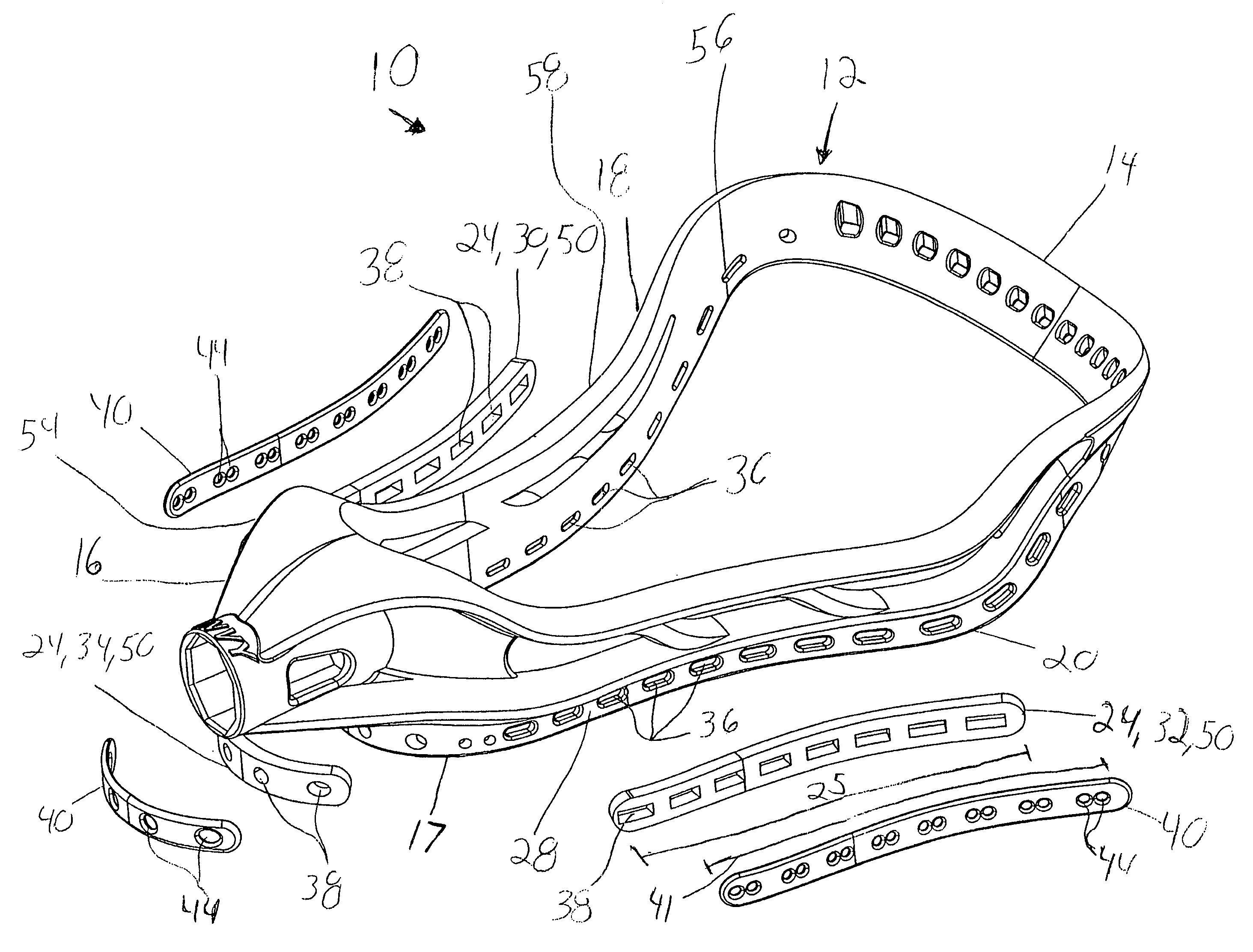 Lacrosse head with cushioned sidewalls