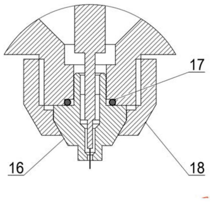 Axial liquid flushing micro electrolytic machining device and machining method