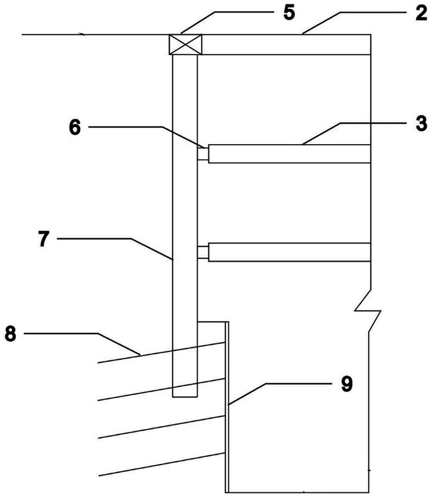 Soil-rock combined stratum deep foundation pit end-suspended pile supporting structure