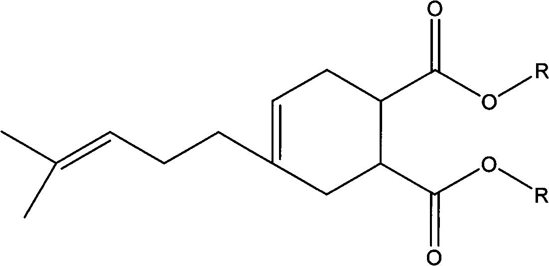 Myrcenyl plasticizer and preparation method thereof