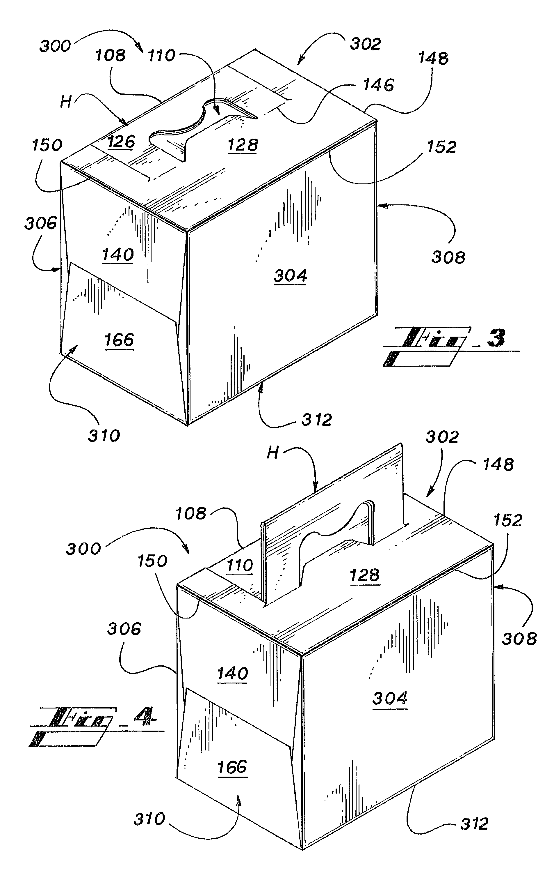 Carton with upright handle and multi-ply reinforced top wall