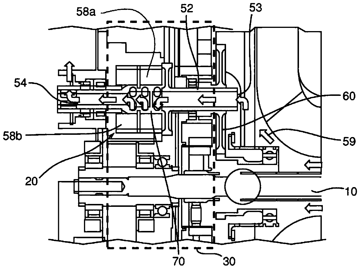 System for deoiling an air-oil mixture for pressurising seals of a turbine engine