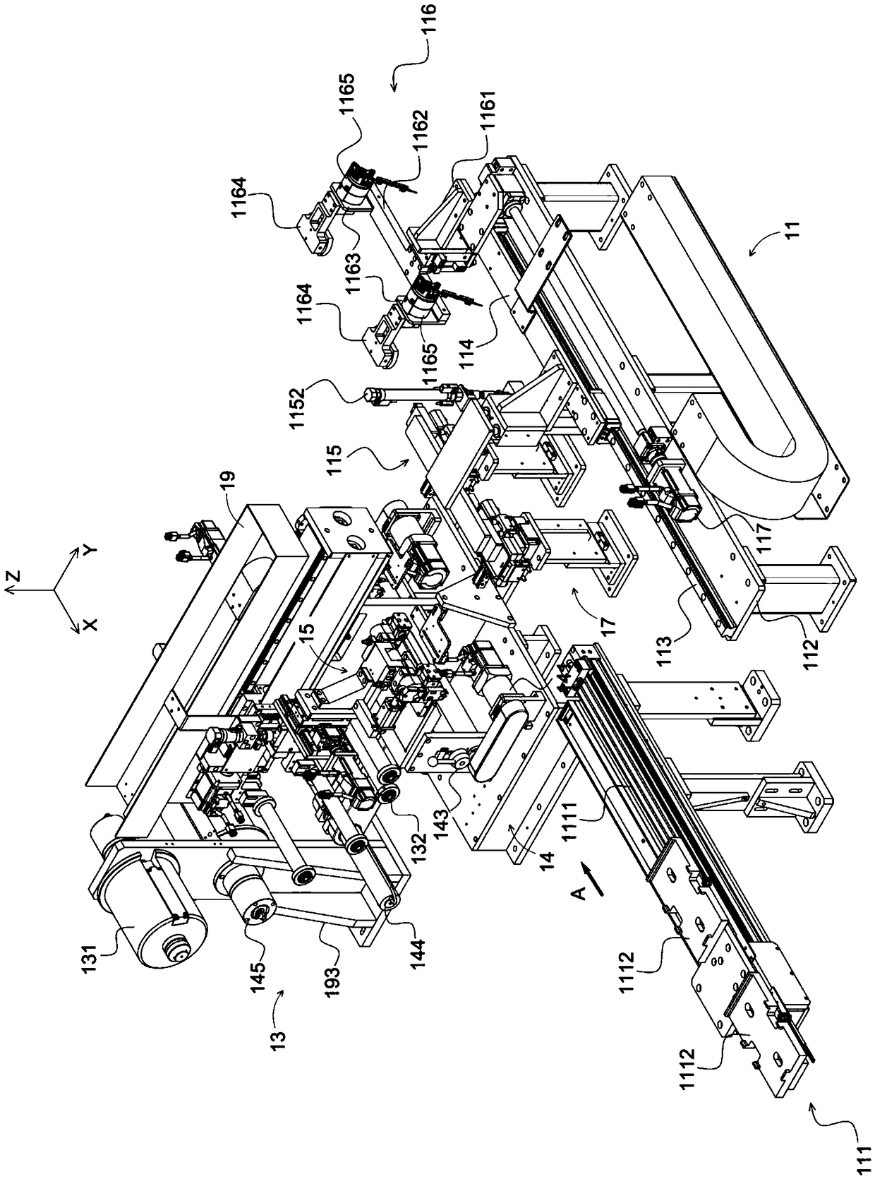 Full-automatic film coating assembly line for 3D curved glass and film coating method of full-automatic film coating assembly line