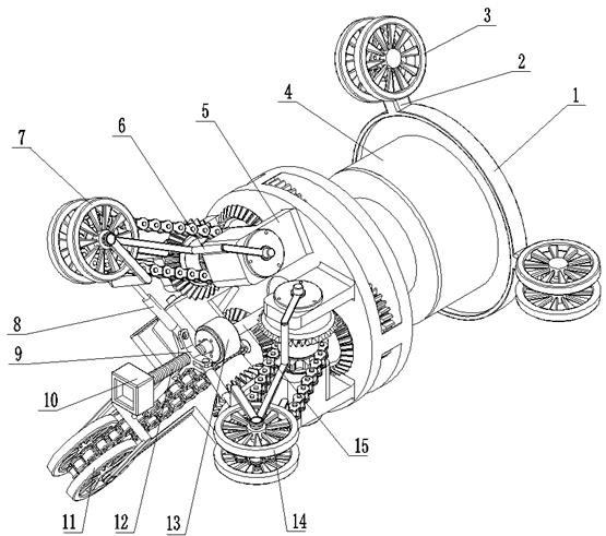 Self-adaptive intelligent pipeline robot and intermittent circulation driving method