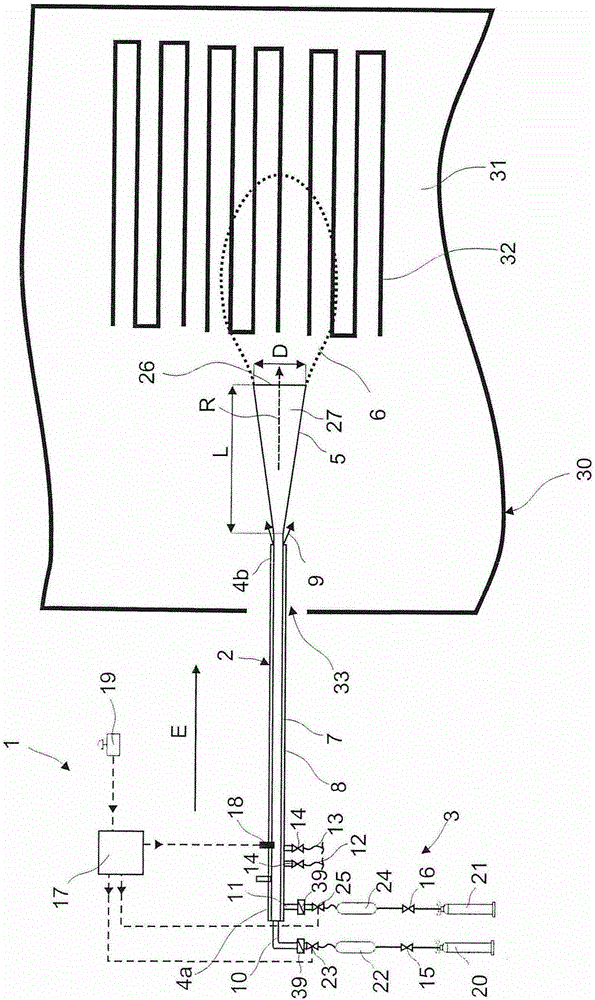 Method and device for cleaning interiors of tanks and systems