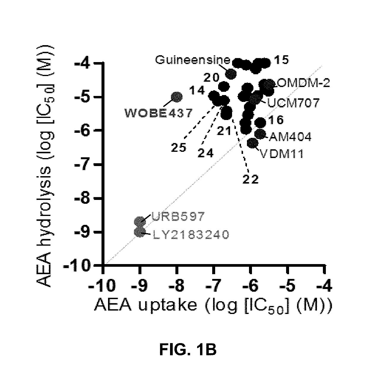 Inhibitor of endocannabinoid cellular reuptake