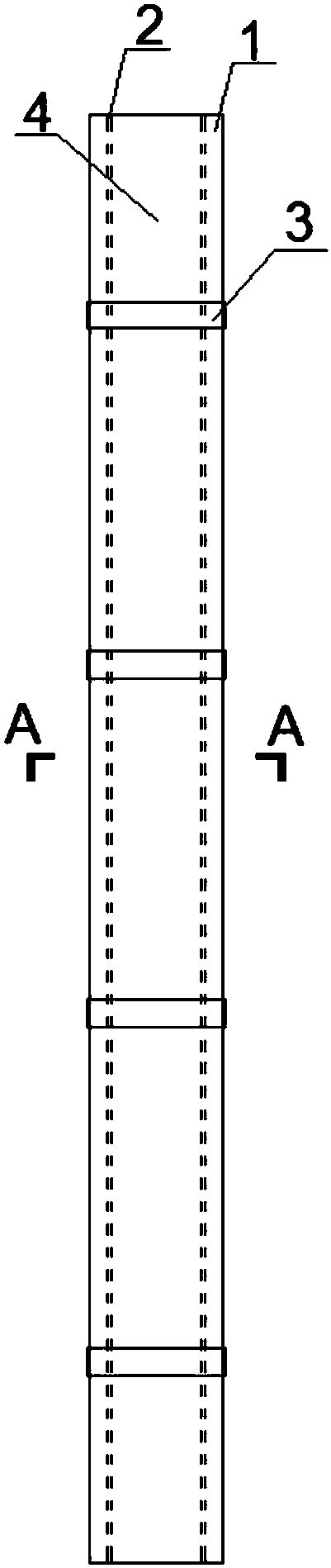 Imitated bamboo recombinant bamboo column and preparation method thereof