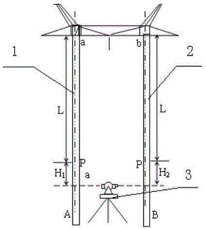 Method for checking height difference between joints of cross arms for cross arms of dual-column pole tower