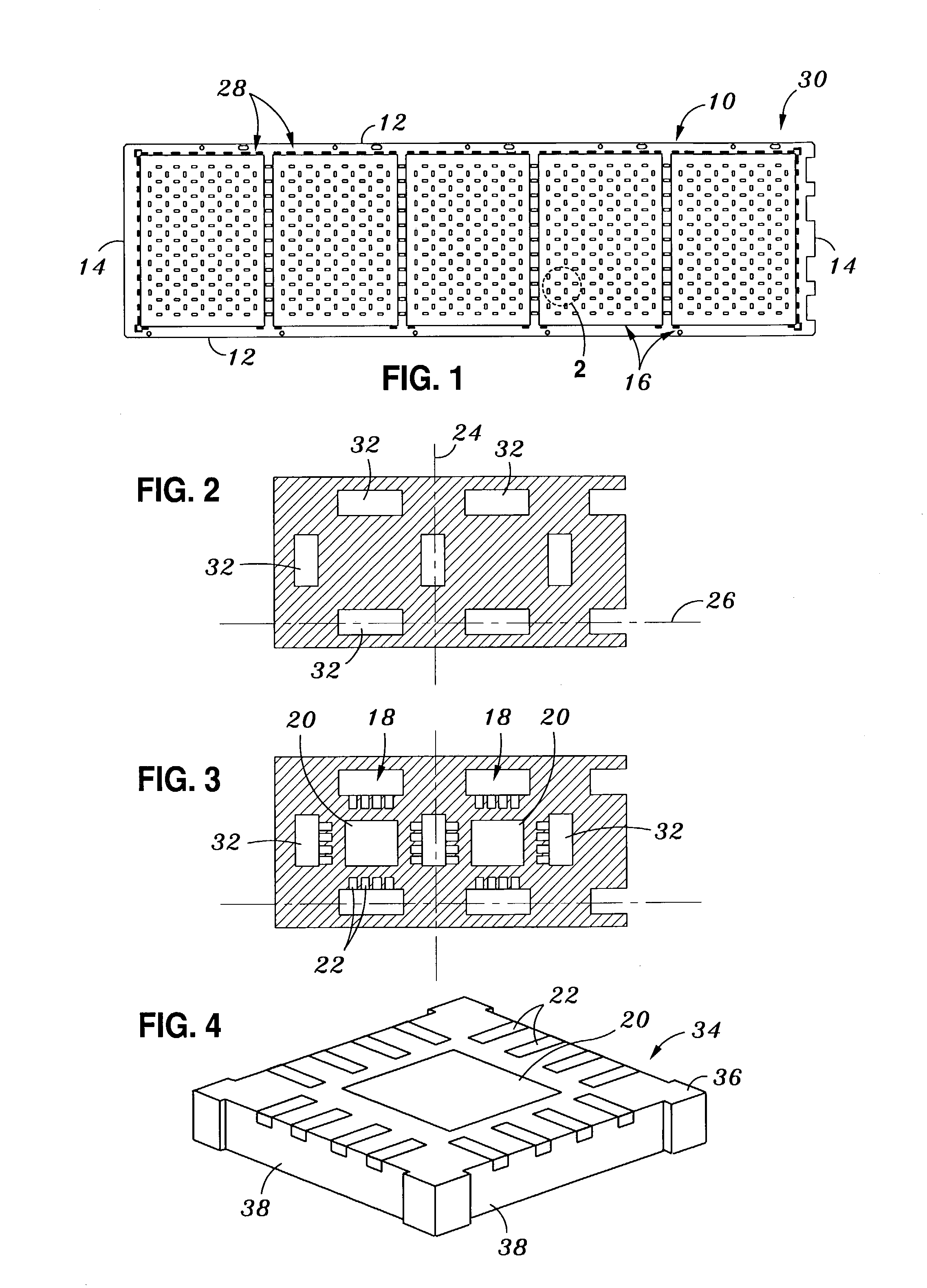 Leadframe strip having enhanced testability