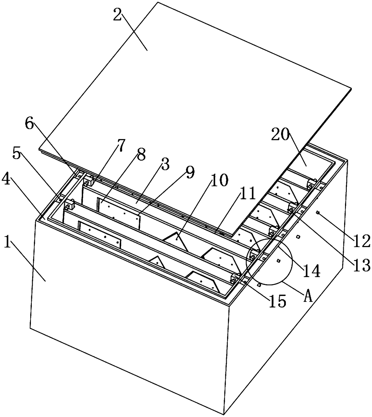 Square specimen fixing box combined and provided with expressage box