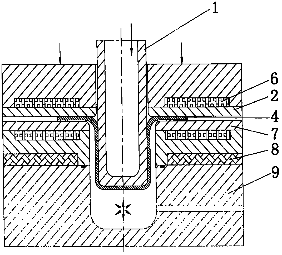 Thermal hydro-mechanical drawing forming method for dot matrix self-impedance electrical heating plates