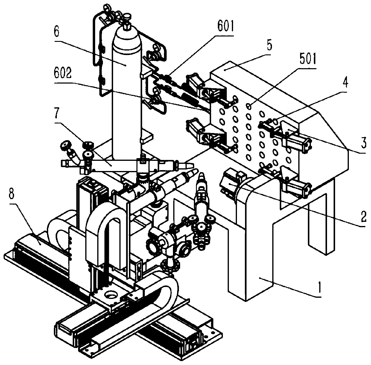 Ultrasonic flame painting system and manufacturing method of iron-based amorphous coating