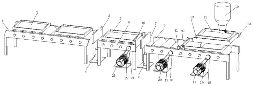 A tray abutting assembly line device