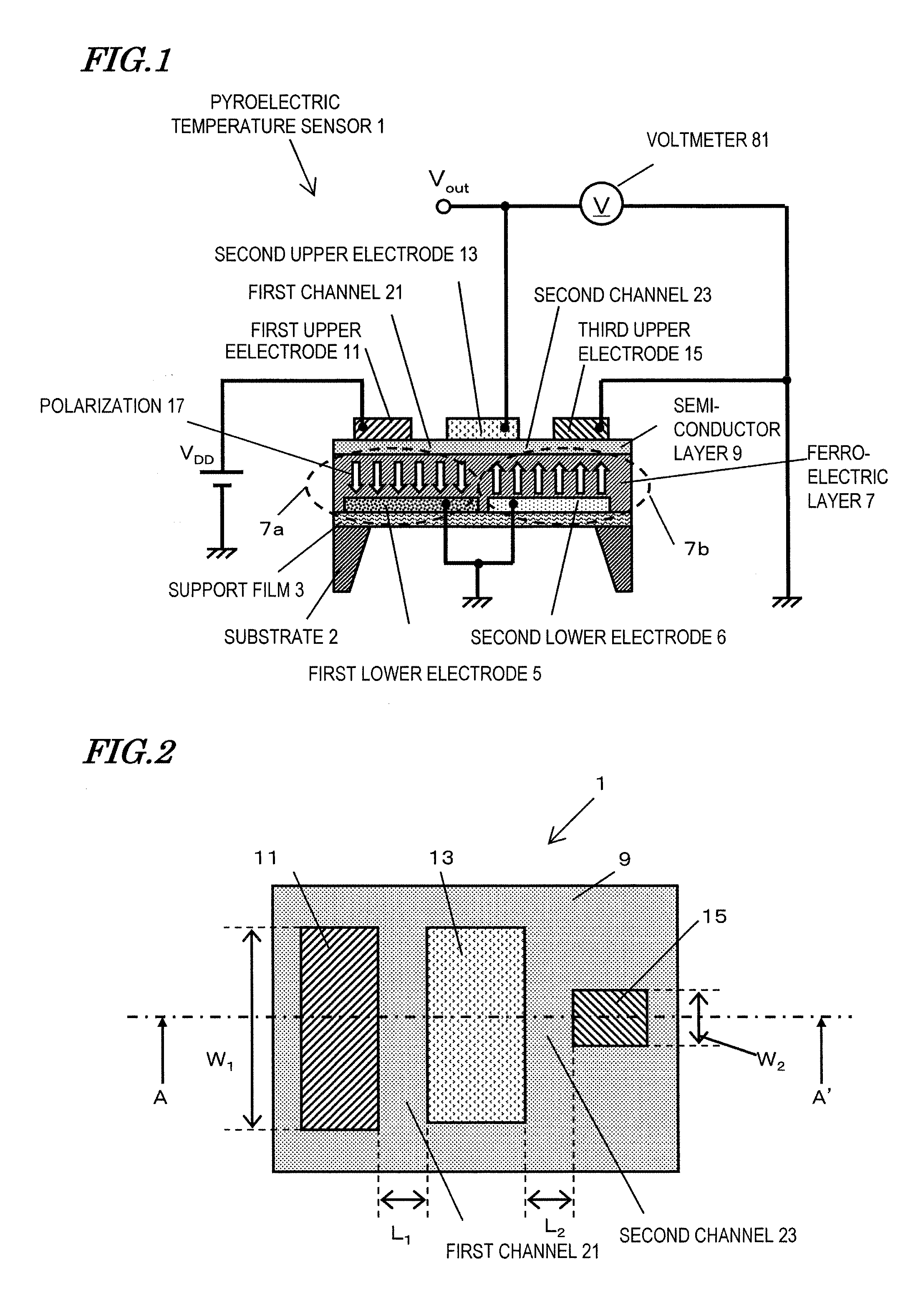 Pyroelectric temperature sensor and a method for measuring a temperature with the pyroelectric temperature sensor