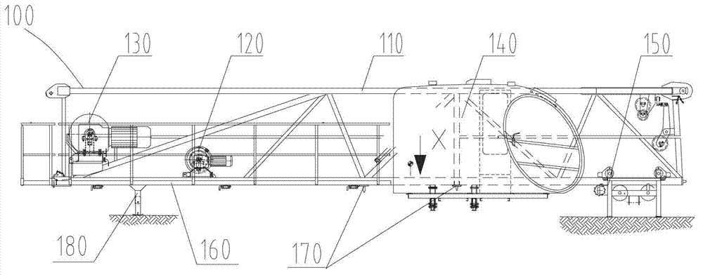 Combined arm joint of crane, crane and mounting method of crane