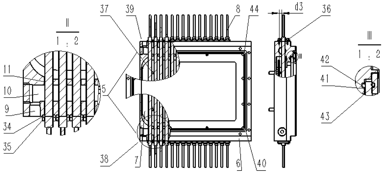 Xenon lamp-pumped liquid cooling laminated repetition frequency sheet amplifier