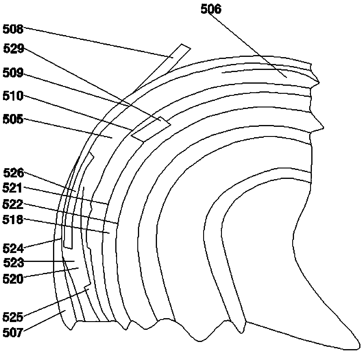 Rubber stopper conveying device in assembly process of oral liquid bottle cap