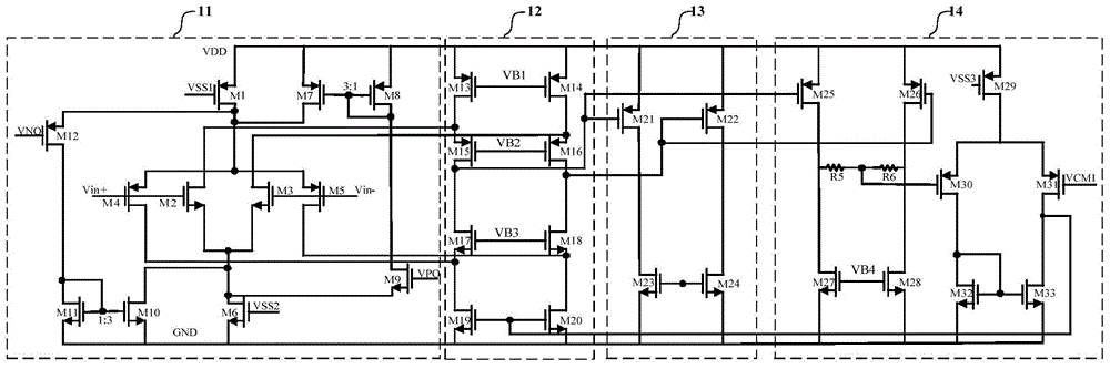 Fully differential rail-to-rail operational amplifier